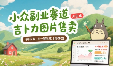 小众副业赛道 吉卜力图片售卖 单日2张+ AI一键生成【附教程】-木石资源网