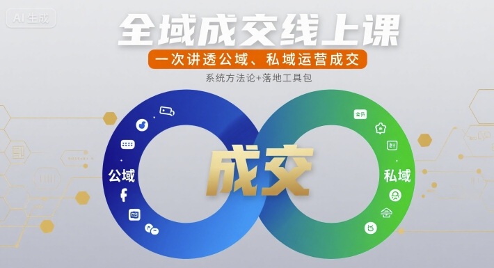 全域成交线上课，一次讲透公域、私域运营成交-木石资源网