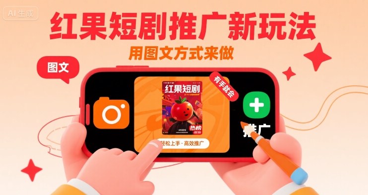 红果短剧推广新玩法，用图文方式来做，有手就会-木石资源网
