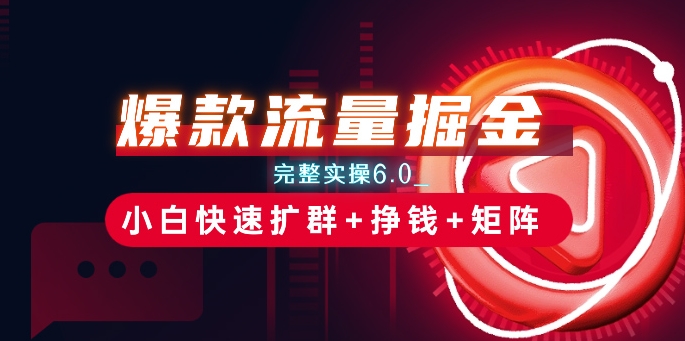 爆款流量掘金_完整实操6.0_小白快速扩群+挣钱+矩阵思路【揭秘】-木石资源网