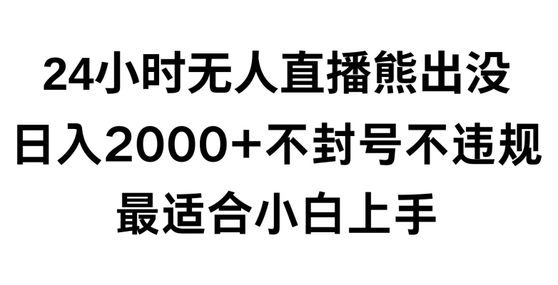快手24小时无人直播熊出没，不封直播间，不违规，日入2000+，最适合小白上手，保姆式教学【揭秘】-木石资源网