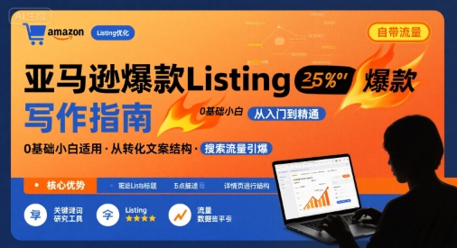亚马逊爆款Listing写作方法，亚马逊0基础小白也能写爆款自带流量的Listing-木石资源网
