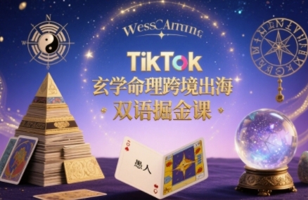 TikTok玄学命理跨境出海双语掘金课，手把手教你用命理知识精准直击海外用户痛点-木石资源网