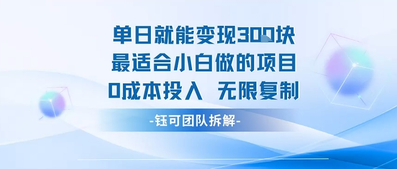 单日就能变现3张最适合小白做的项目0成本投入 无限复制-木石资源网