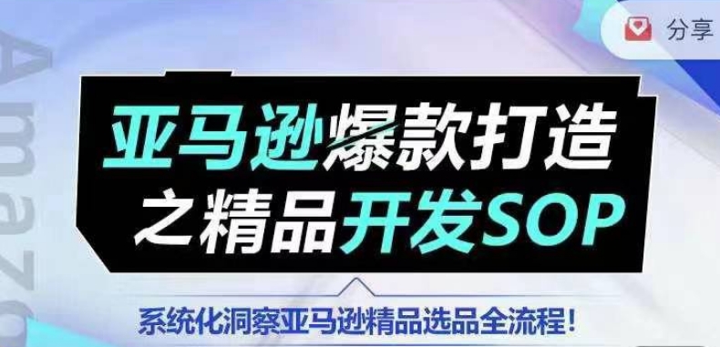 【训练营】亚马逊爆款打造之精品开发SOP，系统化洞察亚马逊精品选品全流程-木石资源网