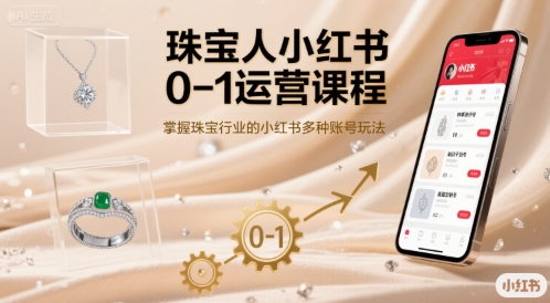 珠宝人小红书0-1运营课程，掌握珠宝行业的小红书多种账号玩法-木石资源网