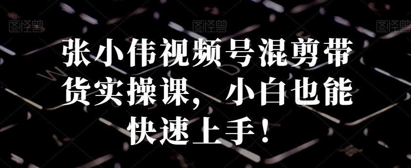张小伟视频号混剪带货实操课，小白也能快速上手！-木石资源网