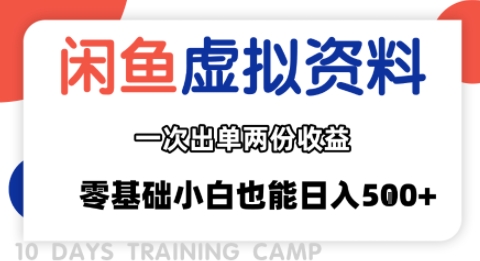 闲鱼虚拟资料新变现玩法，信息差项目，一次出单两份收益，无需囤货，可批量矩阵，零基础小白也能日入多张-木石资源网