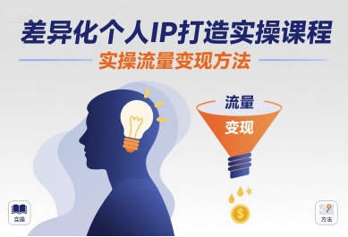 差异化个人IP打造实操课程，实操流量变现方法-木石资源网