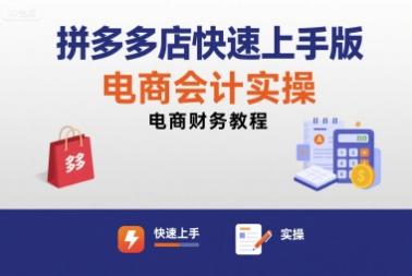 拼多多店快速上手版电商会计实操-电商财务教程-木石资源网