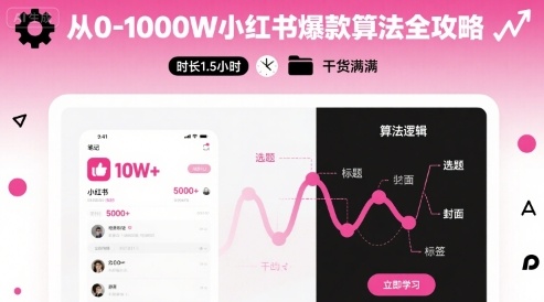 从0-1000W小红书爆款算法全攻略，时长1.5小时，干货满满-木石资源网