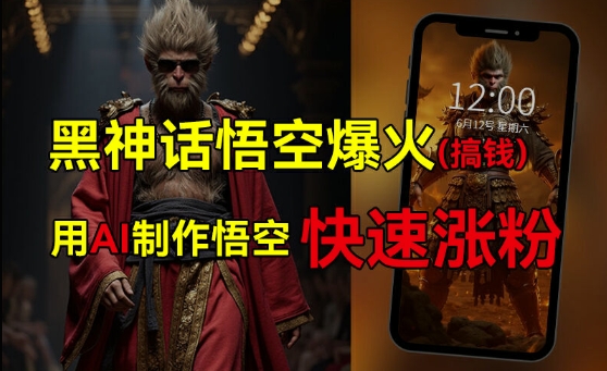 黑神话悟空爆火，已有人利用这波热点变现几十万，普通人也可用AI蹭上这波热度搞钱，有多重变现方法-木石资源网