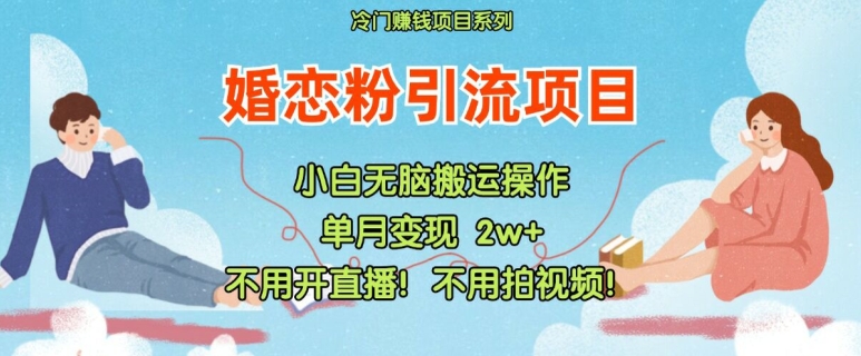 小红书婚恋粉引流，不用开直播，不用拍视频，不用做交付【揭秘】-木石资源网