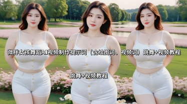 微胖女孩舞蹈AI视频制作提示词（含绘图词、视频词） 跳舞+视频教程-木石资源网