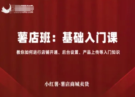 小红薯薯店商城卖货，基础入门课，教你如何进行店铺开通、后台设置、产品上传等入门知识-木石资源网