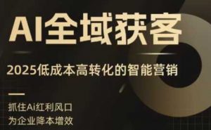 AI全域获客实训营,2025低成本高转化的智能营销,精准找客,高效营销-木石资源网