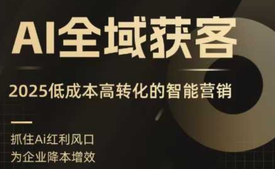 AI全域获客实训营，2025低成本高转化的智能营销，精准找客，高效营销-木石资源网