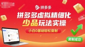 拼多多虚拟精细化少品玩法实操，小白0基础轻松复制-木石资源网