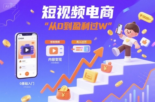短视频电商：短视频变现从0到盈利过W-木石资源网