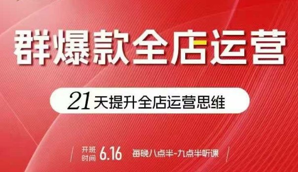 贾真电商群爆款全店运营，21天提升全店运营思维，起店、全店运营爆款不断-木石资源网