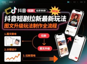 抖音短剧拉新最新玩法之图文升级玩法制作全流程，操作简单，0粉可做-木石资源网