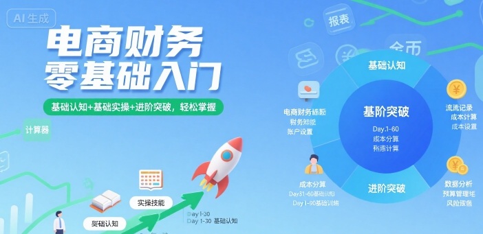 电商财务零基础入门，基础认知+基础实操+进阶突破，轻松掌握-木石资源网