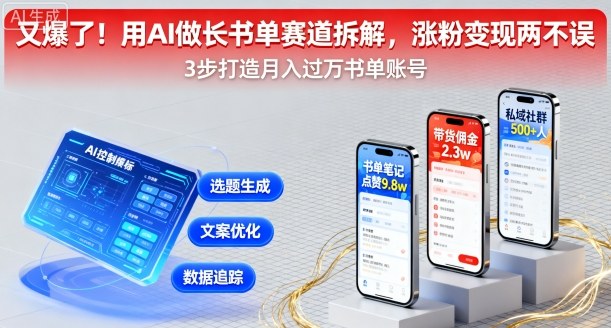 又爆了！用AI做长书单赛道拆解，涨粉变现两不误-木石资源网