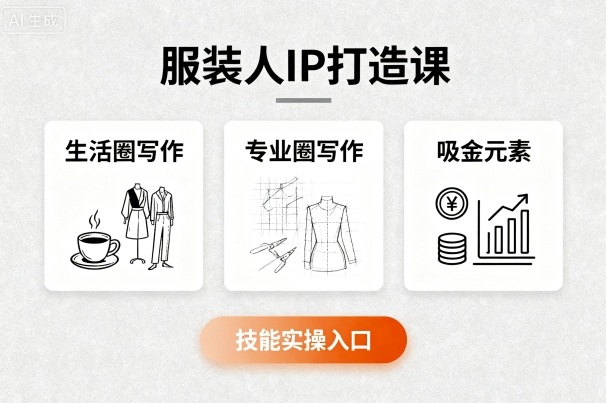 服装人IP打造课，文案创富+生活圈写作+专业圈写作+服装人专属+吸金元素+技能实操-木石资源网