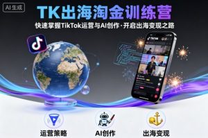 TK出海淘金训练营,助你快速掌握TikTok运营与AI创作,开启出海变现之路-木石资源网