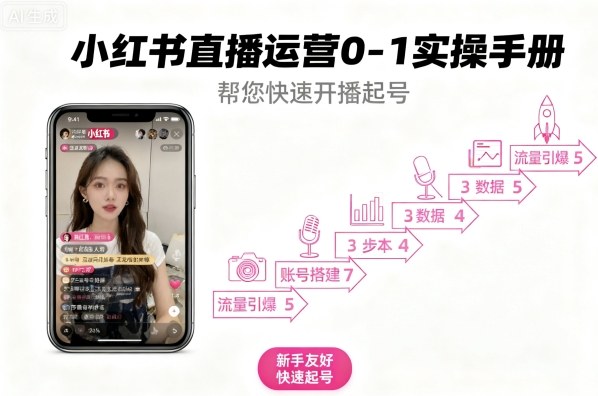 小红书直播运营0-1实操手册，帮您快速开播起号-木石资源网