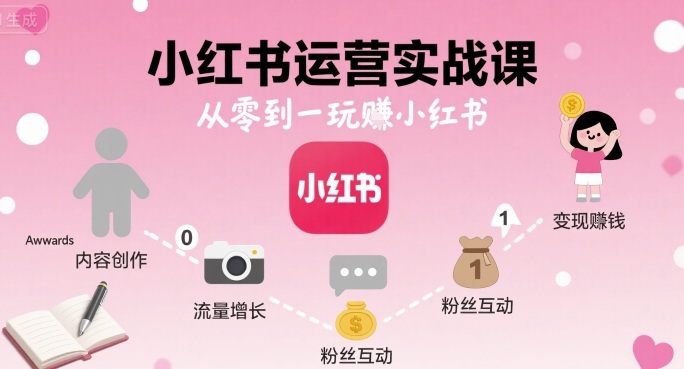小红书运营实战课，从零到一玩賺小红书-木石资源网