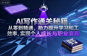 AI写作通关秘籍，从零到精通，助力提升学习和工作效率，实现个人成长与职业变现-木石资源网