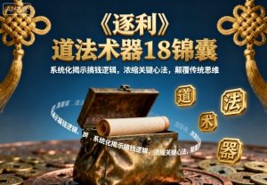 《逐利》道法术器18锦囊，系统化揭示搞钱逻辑，浓缩关键心法，颠覆传统思维-木石资源网
