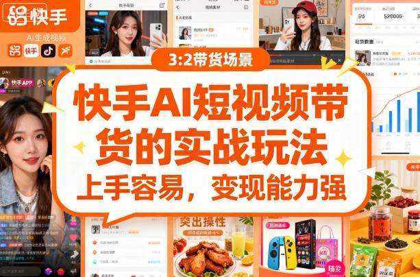 快手ai短视频带货的实战玩法，上手容易，变现能力强-木石资源网