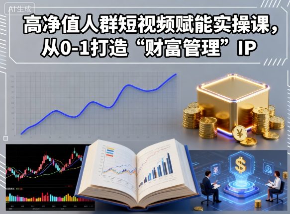 高净值人群短视频赋能实操课，从0-1打造“财富管理”IP-木石资源网
