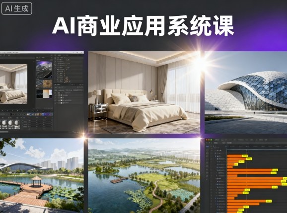 AI商业应用系统课，室内-软装-建筑-景观，智能设计+效果图+动画画实战-木石资源网