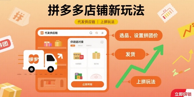 拼多多店铺新玩法，代发供应链上拼玩法-木石资源网