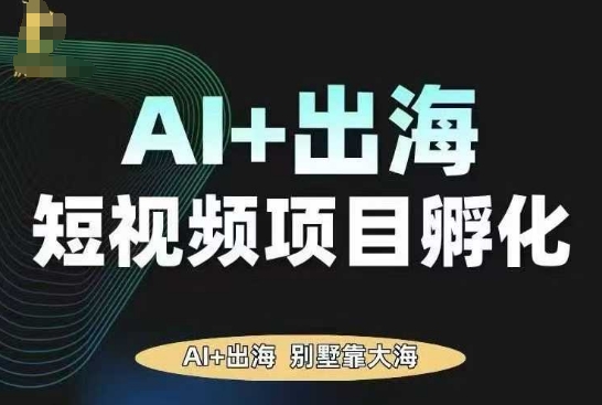 AI·TikTok AI+出海短视频项目孵化，陪你从0-1借助AI实现出海变现-木石资源网