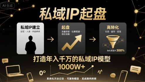 私域IP起盘，私域ip建立、起盘、高转化，打造年入千万的私域ip模型-木石资源网