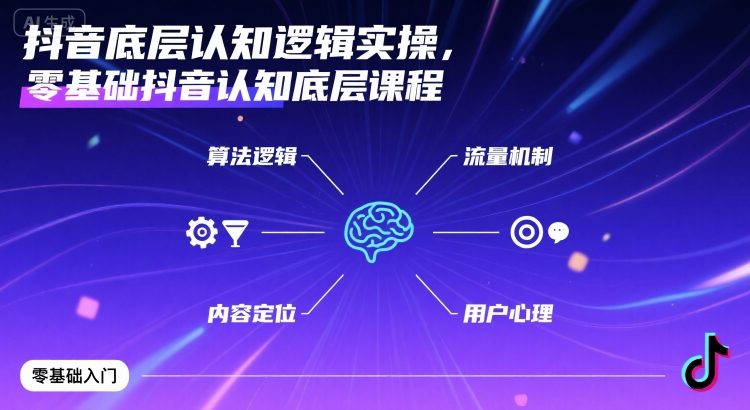 抖音底层认知逻辑实操，零基础抖音认知底层课程-木石资源网