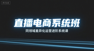 直播电商系统班，同领域差异化运营进阶系统课-木石资源网