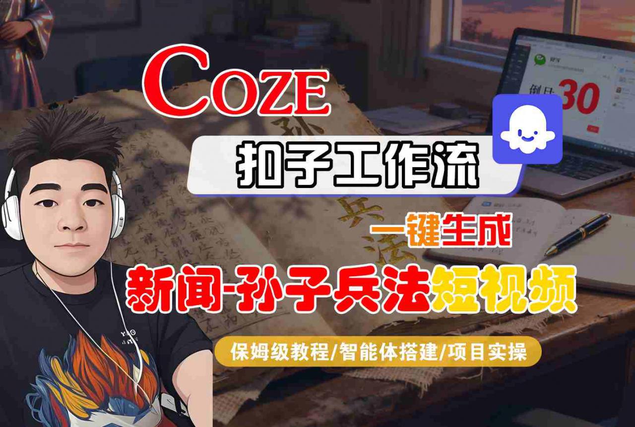 Coze扣子智能体工作流一键生成“新闻-孙子兵法“短视频，全流程保姆级教学-木石资源网
