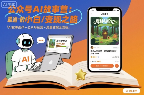 公众号ai故事营，最适合小白的自媒体变现之路-木石资源网