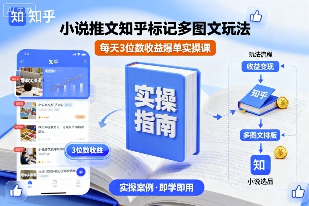 小说推文知乎标记多图文玩法，每天3位数收益爆单实操课-木石资源网