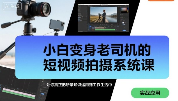 小白变身老司机的短视频拍摄系统课，让你真正把所学知识运用到工作生活中-木石资源网