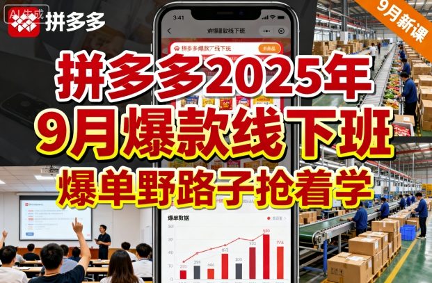 拼多多2025年9月爆款线下班，爆单野路子抢着学-木石资源网