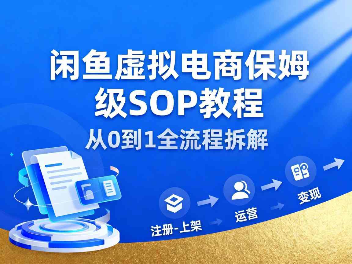 闲鱼虚拟电商,月入轻松过1W,保姆级SOP教程-木石资源网