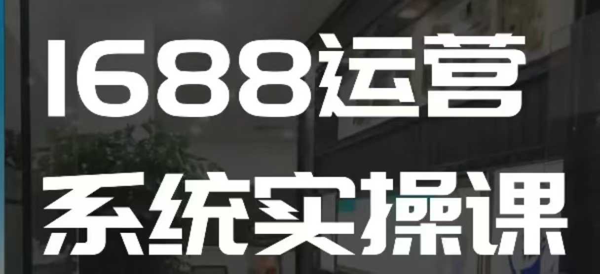 1688高阶运营系统实操课，快速掌握1688店铺运营的核心玩法-木石资源网