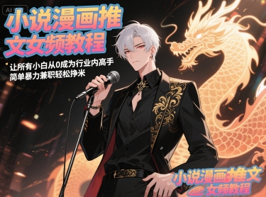 小说漫画推文女频教程,让所有小白从0成为行业内高手,简单暴力兼职轻松挣米