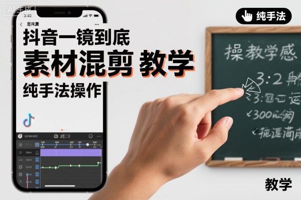 抖音一镜到底素材混剪教学，纯手法操作-木石资源网